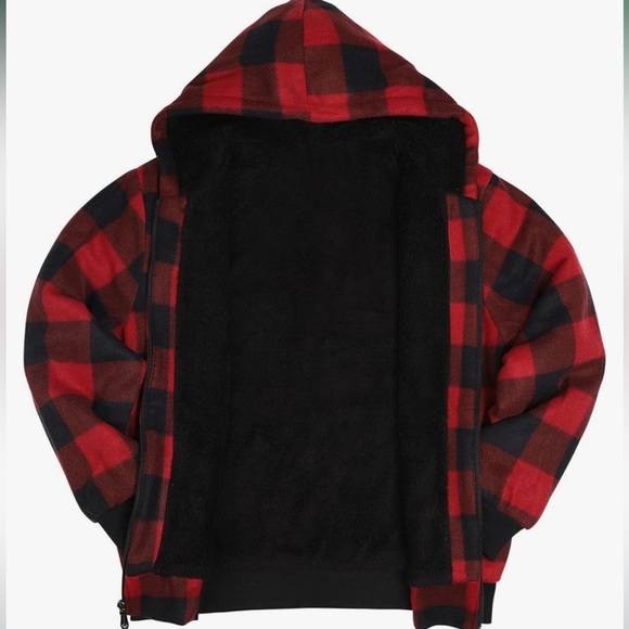 🆕 SPORTSWEAR SHERPA Zip Up Fleece Flannel Sweatshirt Heavy Lined Hooded NWT $90 - Picture 6 of 11
